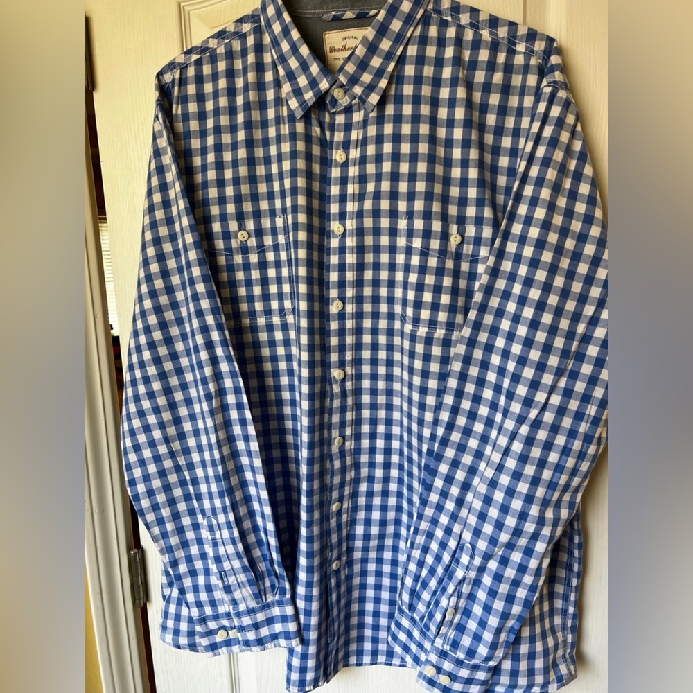 Weatherproof 2XLT Men’s Blue Plaid Button-Down Shirt